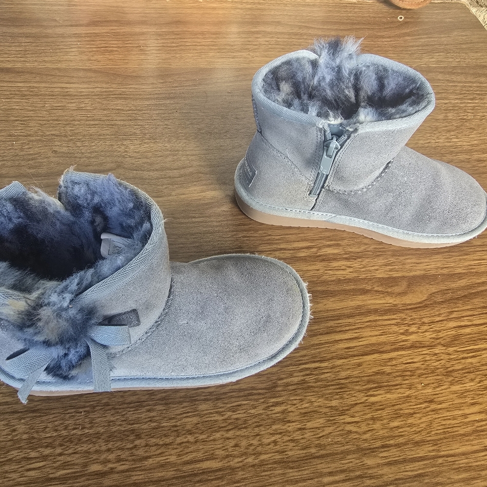 Cozy Gray /BLUE Kids Boots - Picture 4 of 9